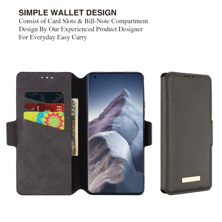 For Xiaomi Mi 11 Ultra MUXMA MX115 Cross Texture Oil Edge Flip Leather Phone Case