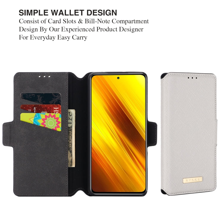 For Xiaomi Poco X3 NFC / X3 MUXMA MX115 Cross Texture Oil Edge Flip Leather Phone Case