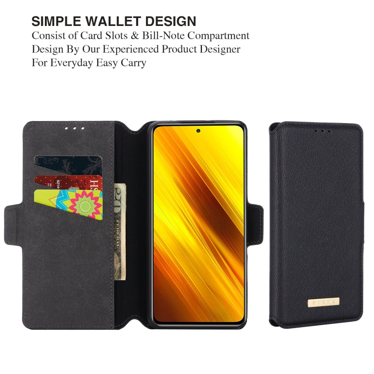 For Xiaomi Poco X3 NFC / X3 MUXMA MX115 Cross Texture Oil Edge Flip Leather Phone Case