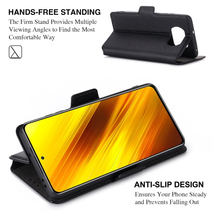 For Xiaomi Poco X3 NFC / X3 MUXMA MX115 Cross Texture Oil Edge Flip Leather Phone Case