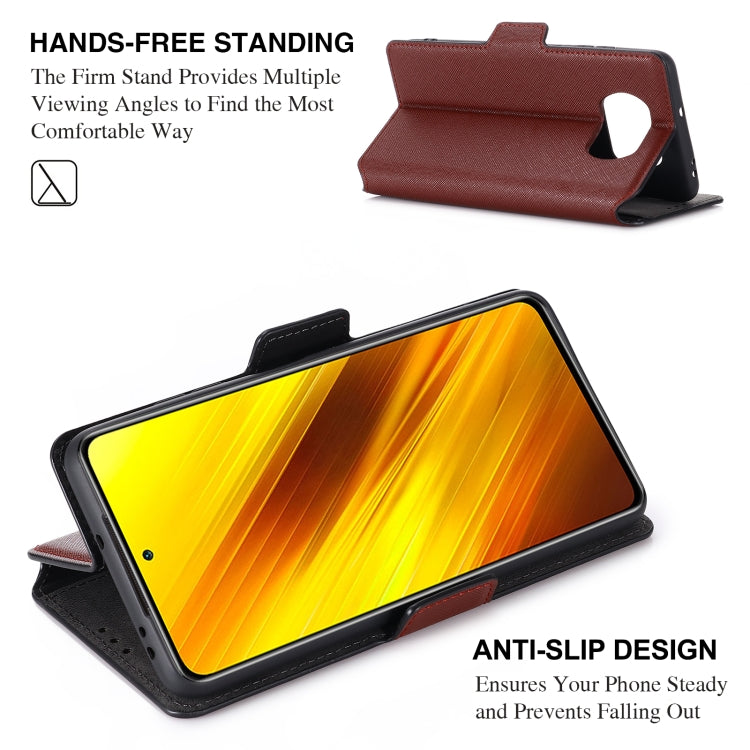 For Xiaomi Poco X3 NFC / X3 MUXMA MX115 Cross Texture Oil Edge Flip Leather Phone Case