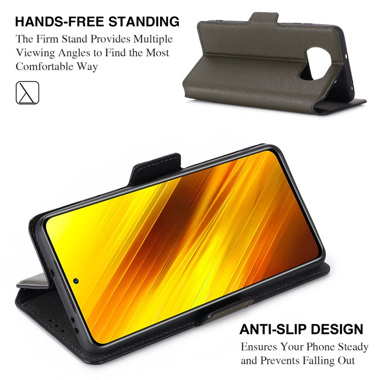 For Xiaomi Poco X3 NFC / X3 MUXMA MX115 Cross Texture Oil Edge Flip Leather Phone Case