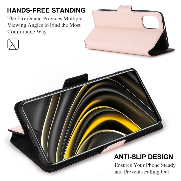 For Xiaomi Poco M3 MUXMA MX115 Cross Texture Oil Edge Flip Leather Phone Case