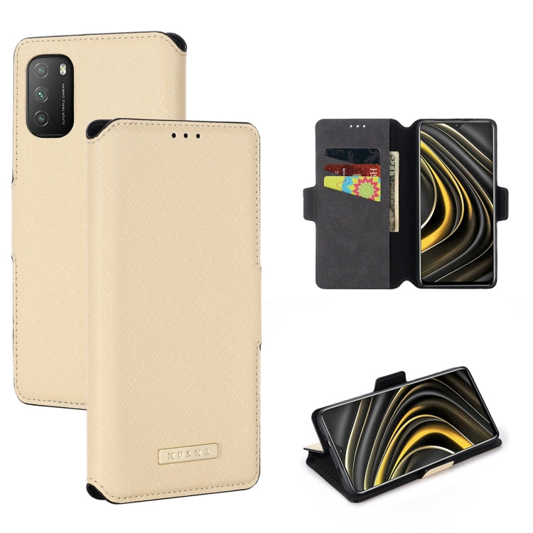 For Xiaomi Poco M3 MUXMA MX115 Cross Texture Oil Edge Flip Leather Phone Case