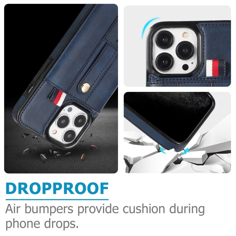 For iPhone 11 Pro Wristband Kickstand Wallet Leather Phone Case