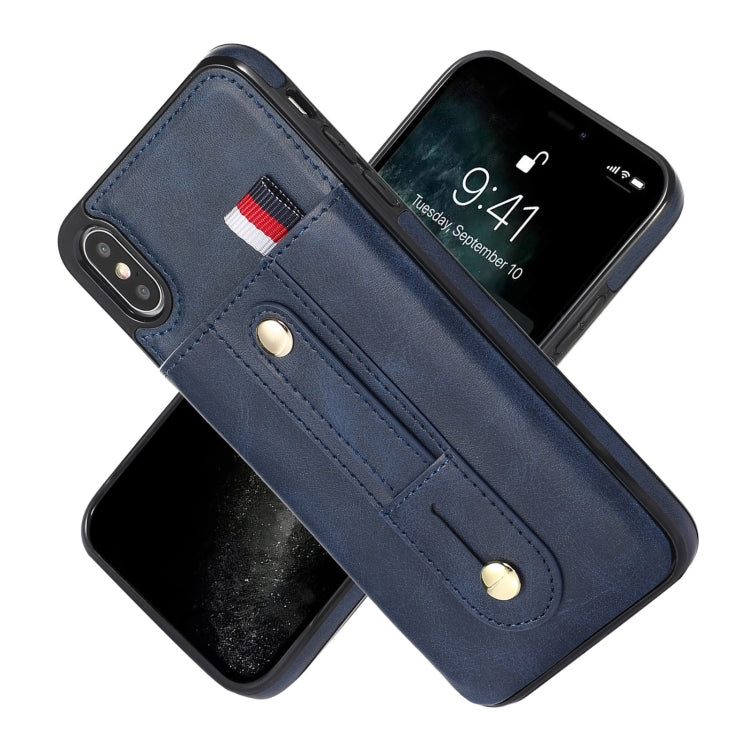 For iPhone X / XS Wristband Kickstand Wallet Leather Phone Case