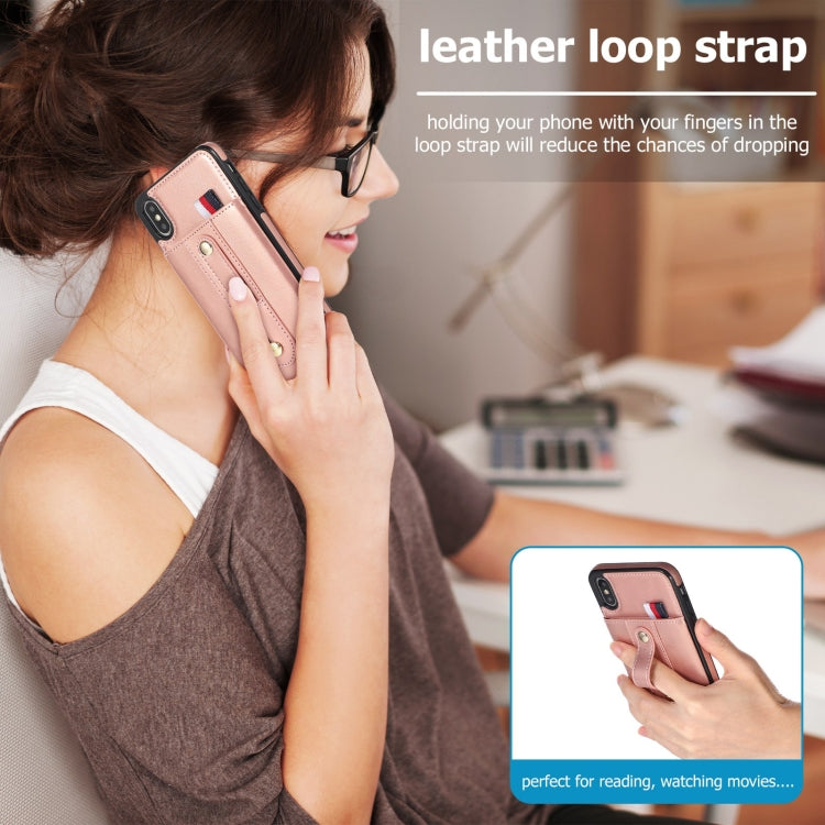 For iPhone XS Max Wristband Kickstand Wallet Leather Phone Case