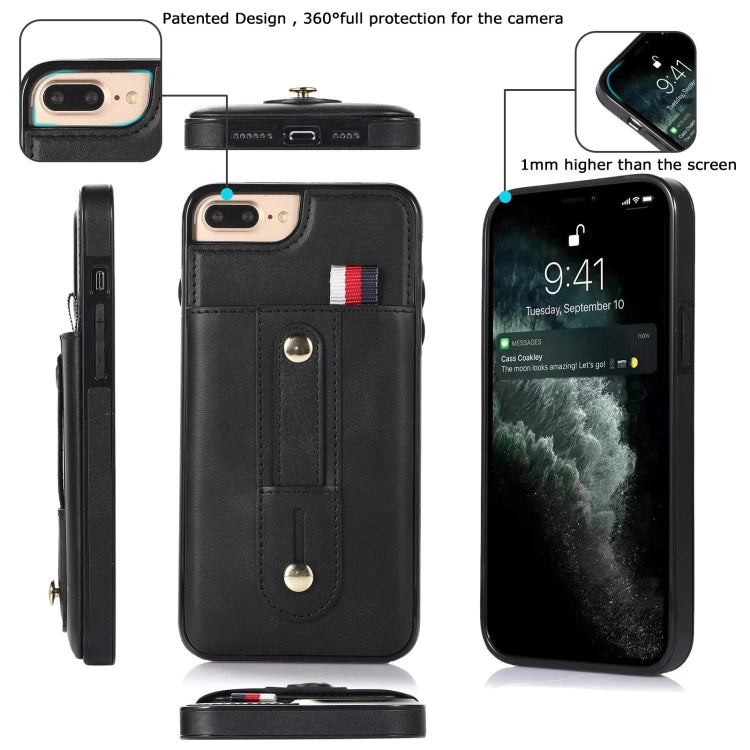Wristband Kickstand Wallet Leather Phone Case For iPhone 7 Plus / 8 Plus