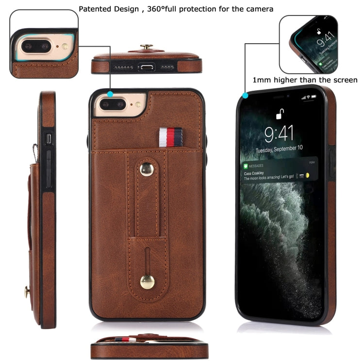 Wristband Kickstand Wallet Leather Phone Case For iPhone 7 Plus / 8 Plus