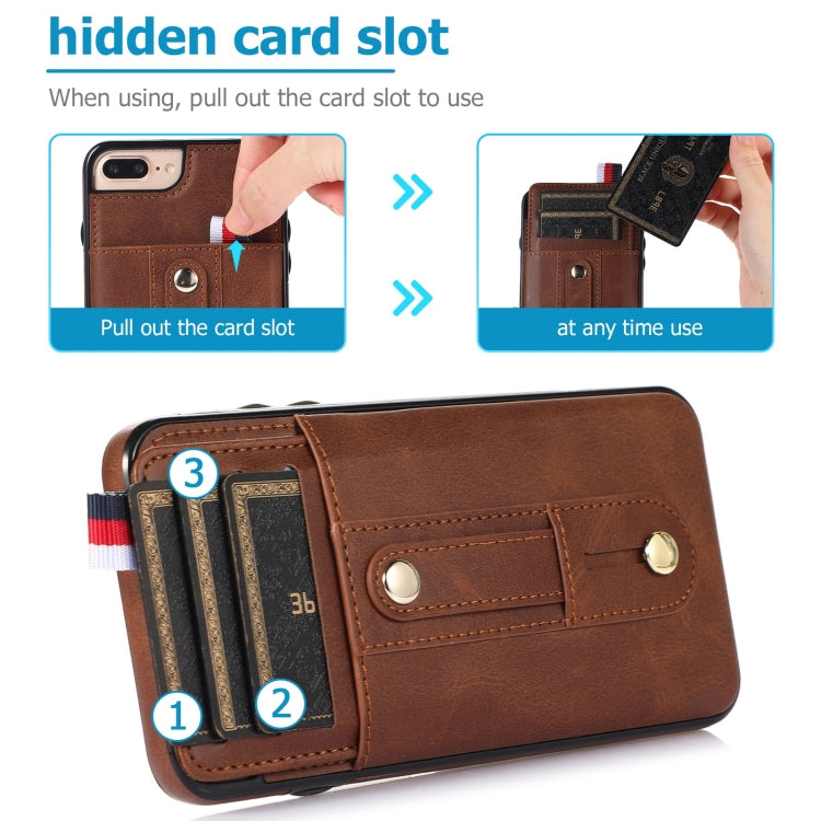 Wristband Kickstand Wallet Leather Phone Case For iPhone 7 Plus / 8 Plus