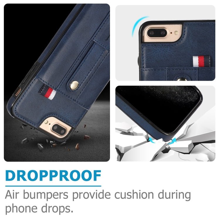 Wristband Kickstand Wallet Leather Phone Case For iPhone 7 Plus / 8 Plus