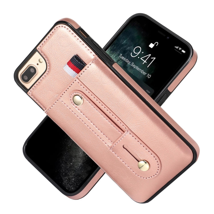 Wristband Kickstand Wallet Leather Phone Case For iPhone 7 Plus / 8 Plus