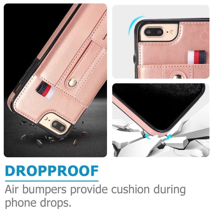 Wristband Kickstand Wallet Leather Phone Case For iPhone 7 Plus / 8 Plus