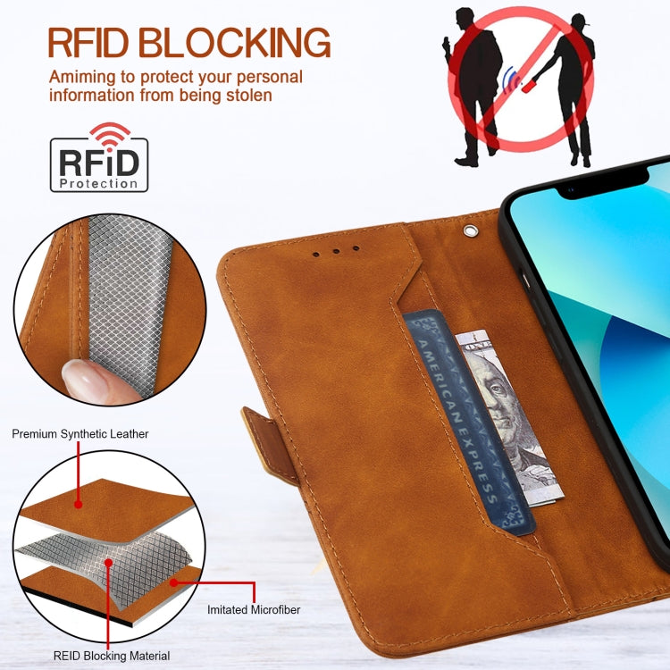 For iPhone 14 Pro Max RFID Geometric Line Flip Leather Phone Case