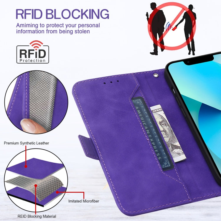 For iPhone 13 Pro RFID Geometric Line Flip Leather Phone Case
