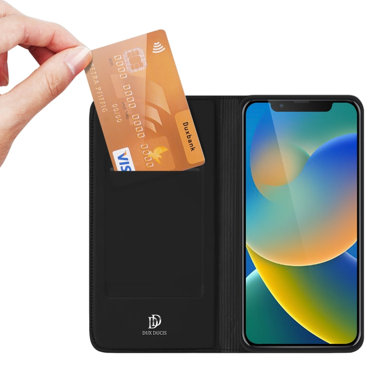 For iPhone 14/13 DUX DUCIS Skin Pro Series Shockproof Horizontal Flip Leather Phone Case