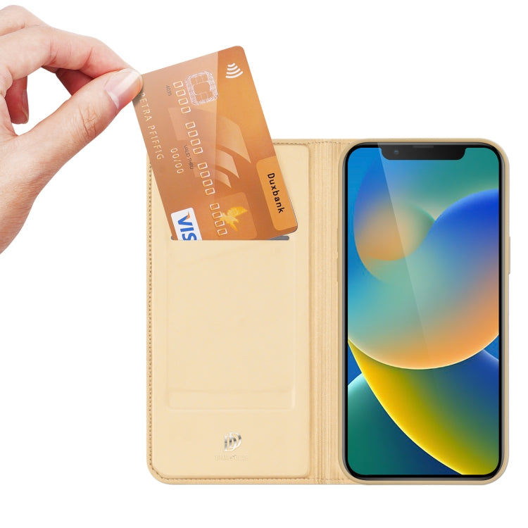 For iPhone 14/13 DUX DUCIS Skin Pro Series Shockproof Horizontal Flip Leather Phone Case