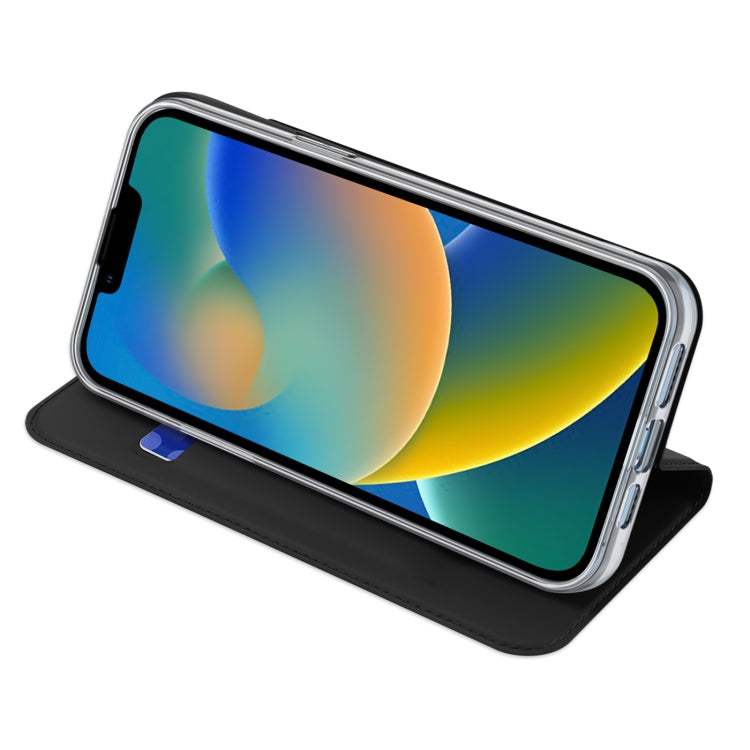 For iPhone 14 Plus DUX DUCIS Skin Pro Series Shockproof Horizontal Flip Leather Phone Case