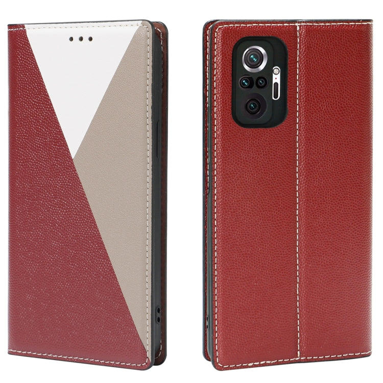 For Xiaomi Redmi Note 10 Pro 3-Splicing Flip Microfiber Leather Phone Case