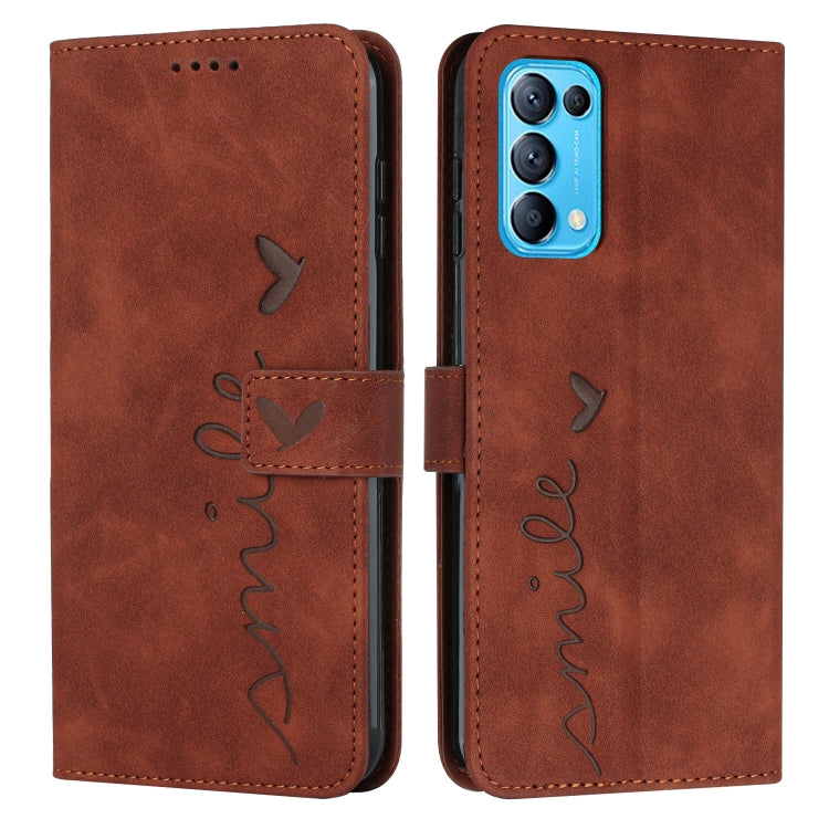 For OPPO Reno5 5G/Find X3 Lite Skin Feel Heart Pattern Leather Phone Case