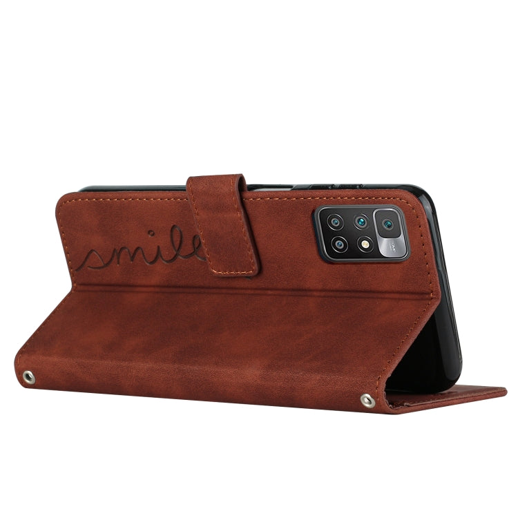For Xiaomi Redmi 10 Skin Feel Heart Pattern Leather Phone Case