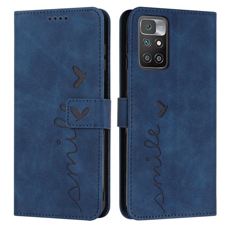 For Xiaomi Redmi 10 Skin Feel Heart Pattern Leather Phone Case