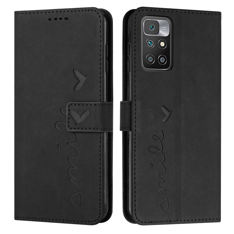 For Xiaomi Redmi 10 Skin Feel Heart Pattern Leather Phone Case