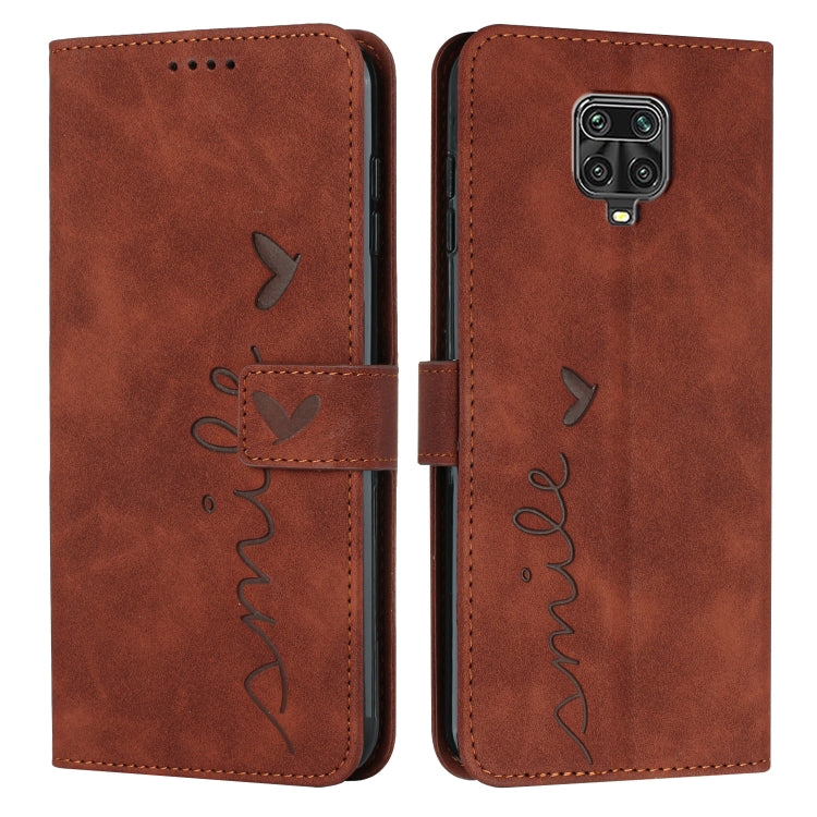 For Xiaomi Redmi Note 9s/Note 9 Pro Skin Feel Heart Pattern Leather Phone Case