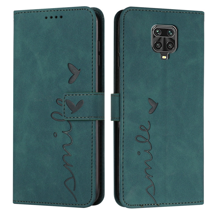 For Xiaomi Redmi Note 9s/Note 9 Pro Skin Feel Heart Pattern Leather Phone Case