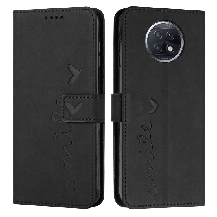 For Xiaomi Redmi Note 9T Skin Feel Heart Pattern Leather Phone Case