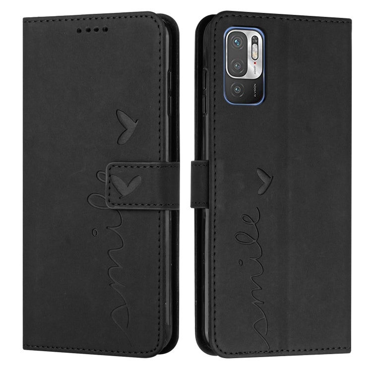 For Xiaomi Redmi Note 10 5G Skin Feel Heart Pattern Leather Phone Case