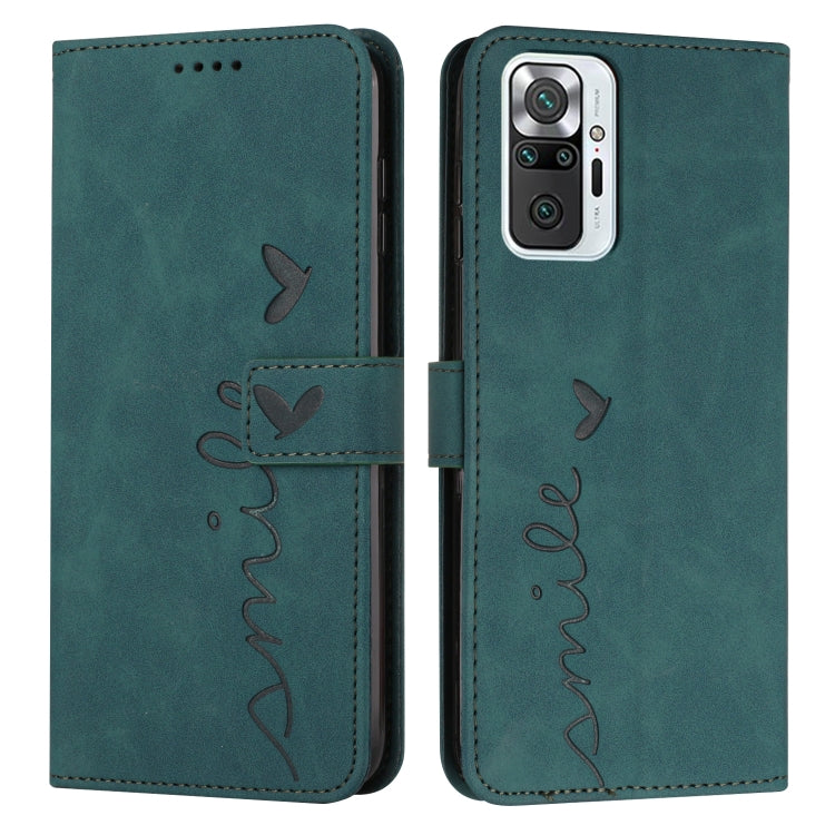 For Xiaomi Redmi Note 10 Pro Skin Feel Heart Pattern Leather Phone Case