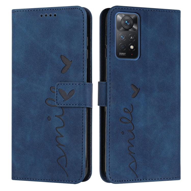 For Xiaomi Redmi Note 11 Pro Global Skin Feel Heart Pattern Leather Phone Case