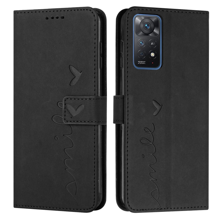 For Xiaomi Redmi Note 11 Pro Global Skin Feel Heart Pattern Leather Phone Case