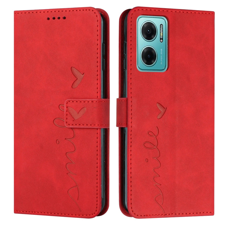 For Xiaomi Redmi Note 11e Skin Feel Heart Pattern Leather Phone Case