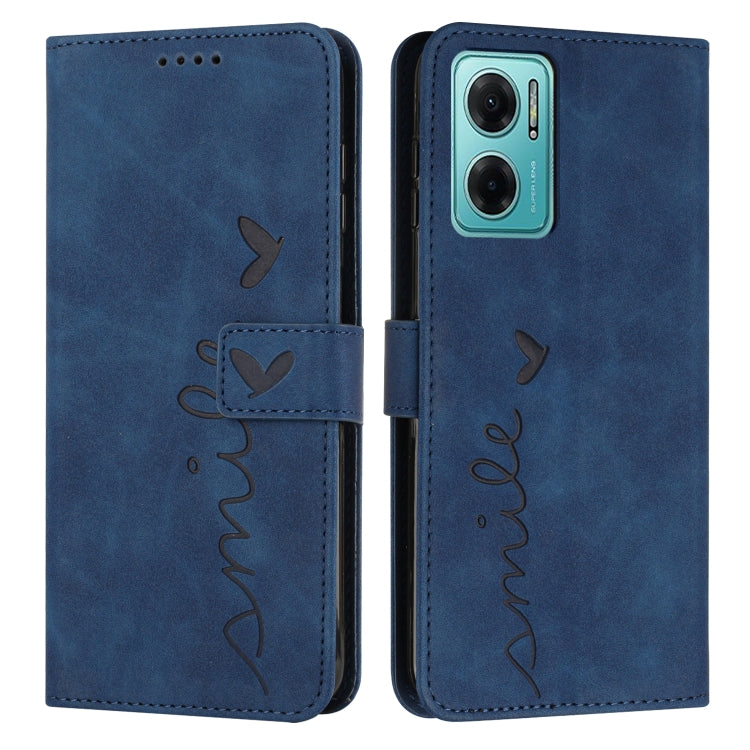 For Xiaomi Redmi Note 11e Skin Feel Heart Pattern Leather Phone Case