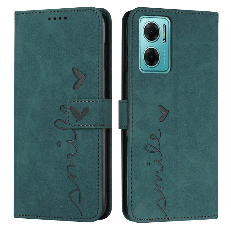 For Xiaomi Redmi Note 11e Skin Feel Heart Pattern Leather Phone Case