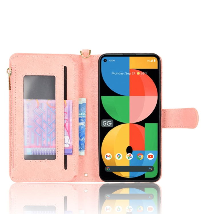 For Google Pixel 5a 5G Litchi Texture Zipper Leather Phone Case