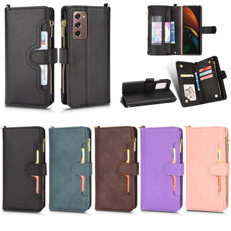 For Samsung Galaxy Z Fold2 5G Litchi Texture Zipper Leather Phone Case