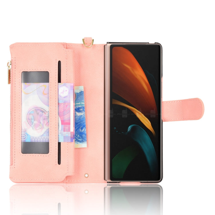 For Samsung Galaxy Z Fold2 5G Litchi Texture Zipper Leather Phone Case