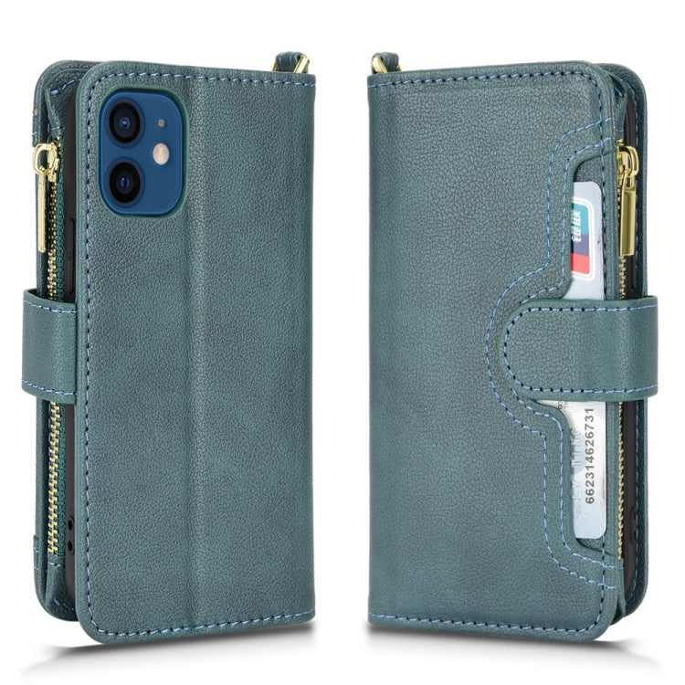 For iPhone 12 mini Litchi Texture Zipper Leather Phone Case