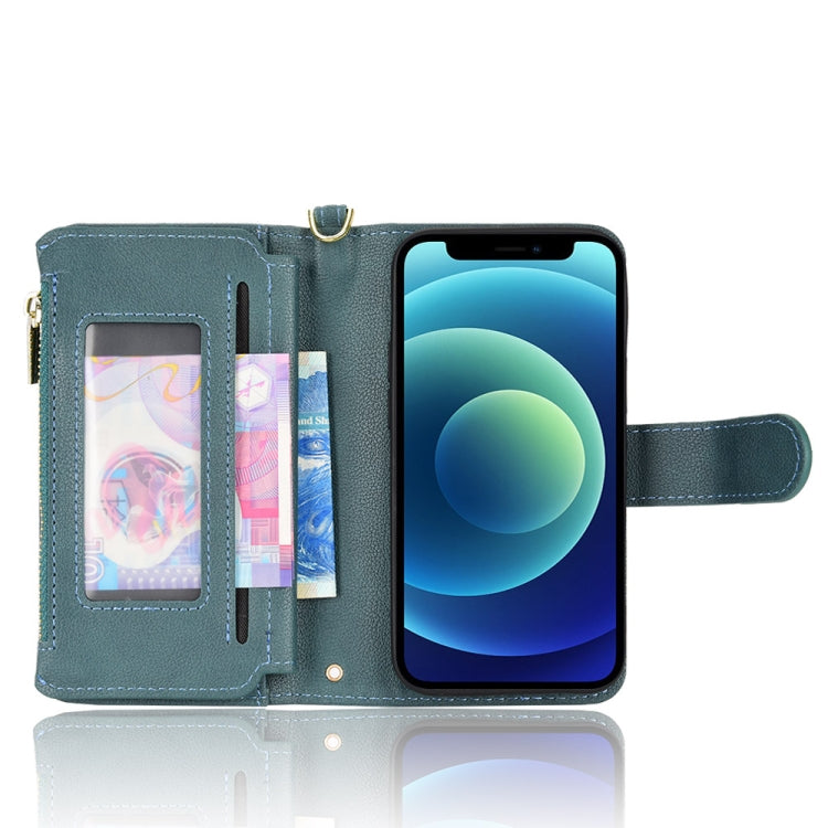 For iPhone 12 mini Litchi Texture Zipper Leather Phone Case