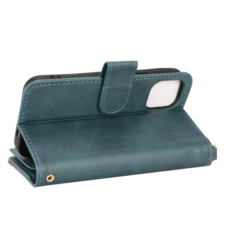 For iPhone 12 mini Litchi Texture Zipper Leather Phone Case