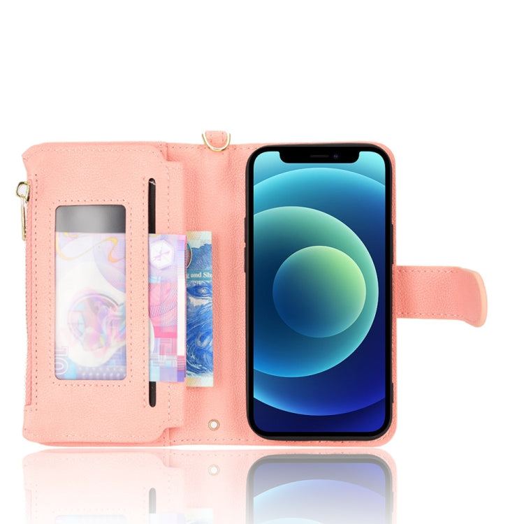 For iPhone 12 mini Litchi Texture Zipper Leather Phone Case