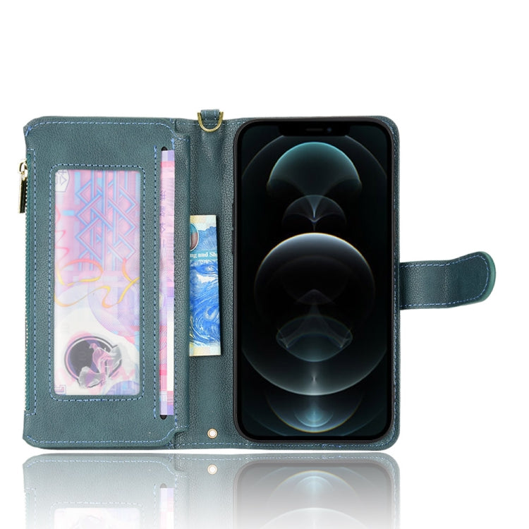 For iPhone 12 / 12 Pro Litchi Texture Zipper Leather Phone Case