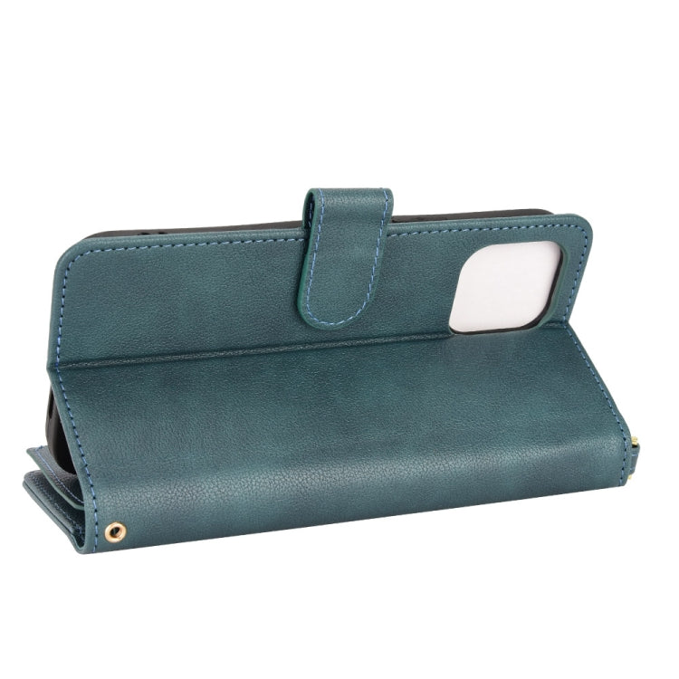 For iPhone 12 Pro Max Litchi Texture Zipper Leather Phone Case