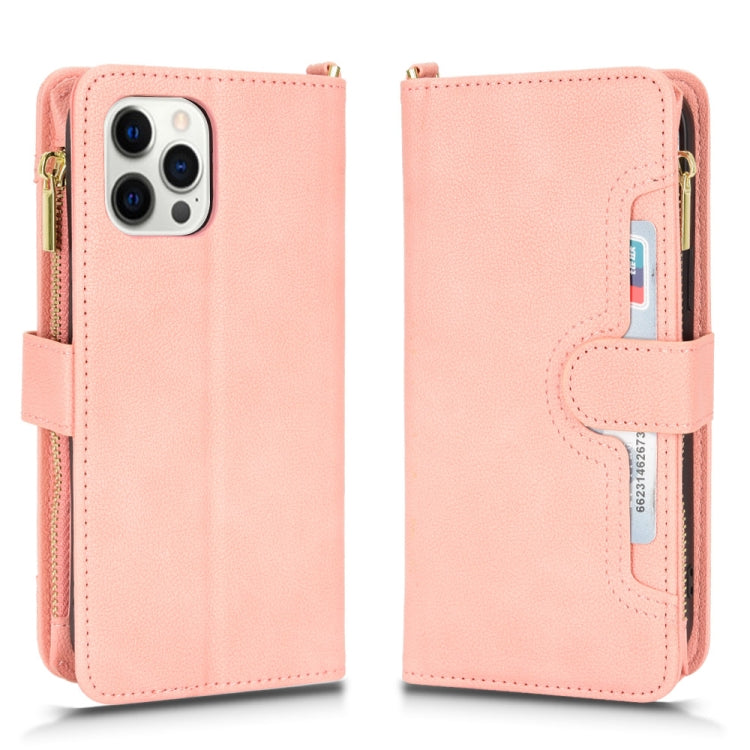 For iPhone 12 Pro Max Litchi Texture Zipper Leather Phone Case