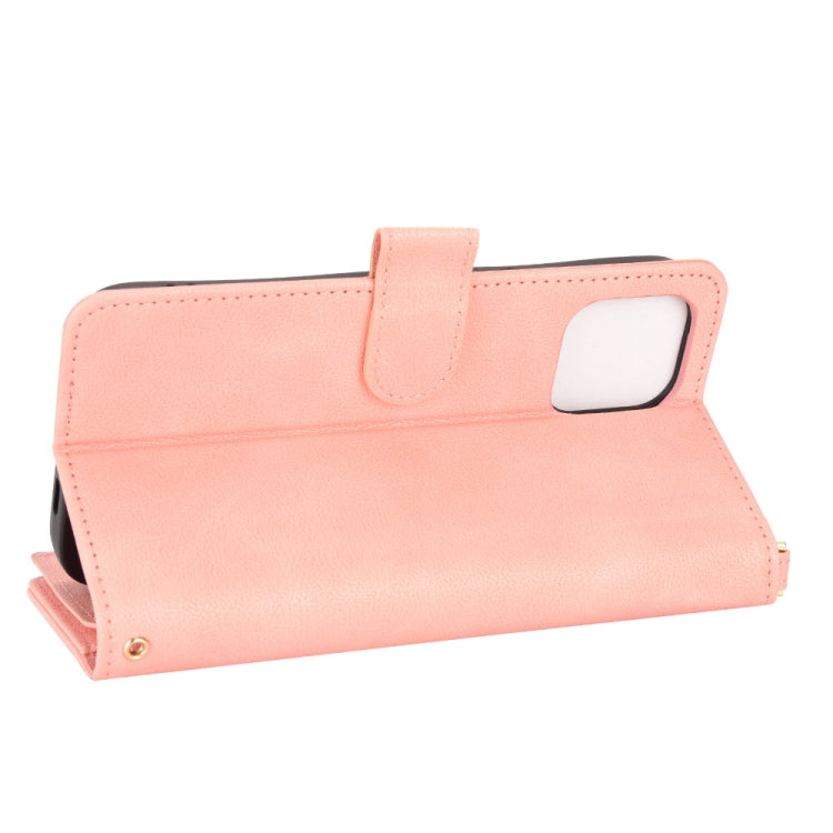 For iPhone 12 Pro Max Litchi Texture Zipper Leather Phone Case