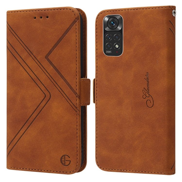 For Xiaomi Redmi Note 11 Global RFID Geometric Line Flip Leather Phone Case