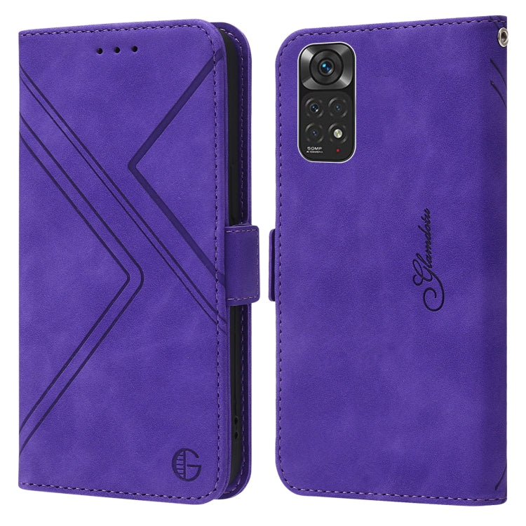 For Xiaomi Redmi Note 11 Global RFID Geometric Line Flip Leather Phone Case